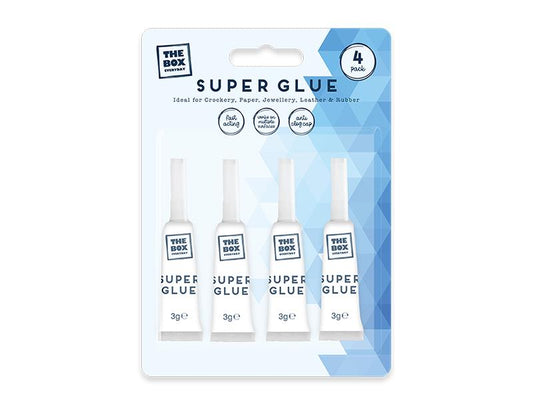Super Glue 4 pack For Fixing Crockery Leather Rubber Jewellery Toys Modelling