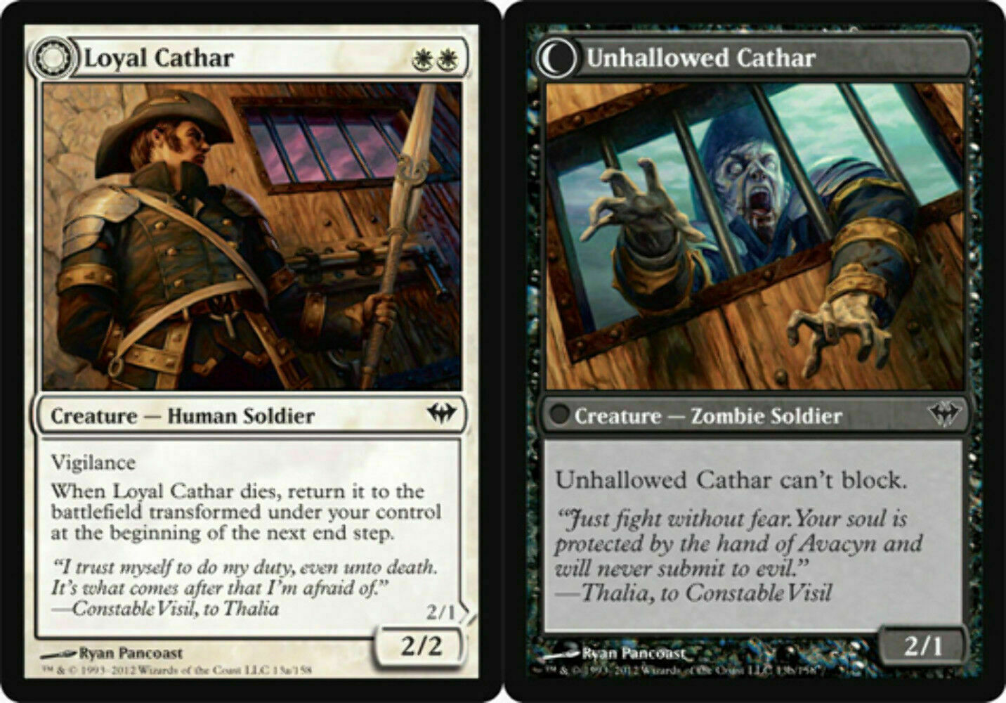 Loyal Cathar // Unhallowed Cathar Dark Ascension - MTG