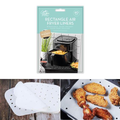 Air Fryer Disposable Liner Sheets Rectangle 14cm x 20.5cm 80 pack