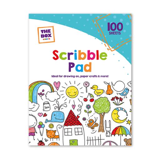 2 x SCRIBBLE BOOK DRAWING SKETCH WRITING 100 PAGES PLAIN PAPER PAD COLOURING KID
