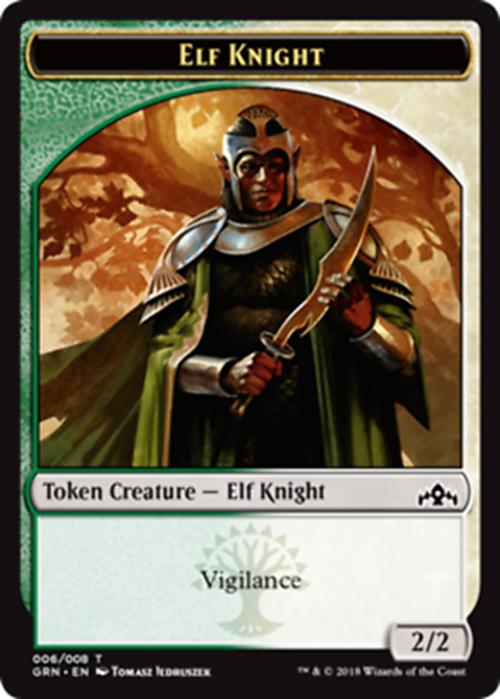 Elf Knight Token Guilds of Ravnica - MTG