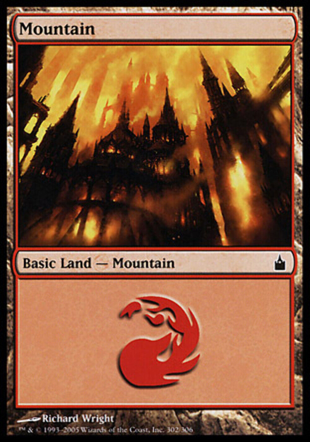 Mountain (302) - Ravnica City of Guilds - MTG