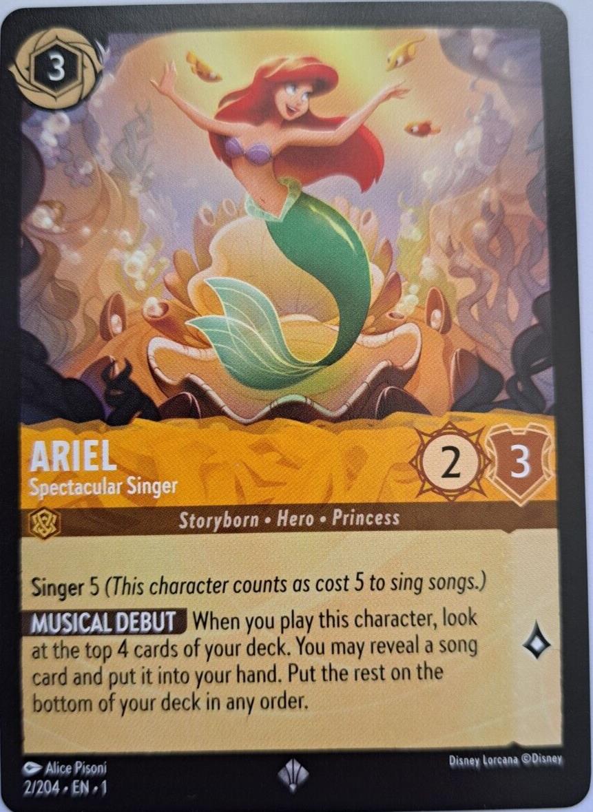 Ariel - Spectacular Singer - Non Foil - 2/204 - Lorcana The First Chapter