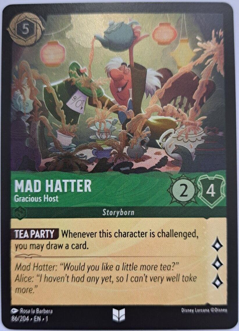 Mad Hatter - Gracious Host - Foil - 86/204 - Lorcana The First Chapter