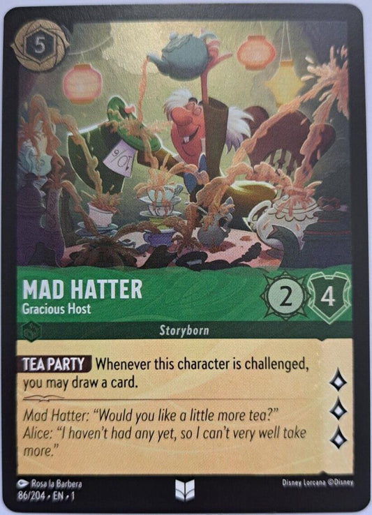 Mad Hatter - Gracious Host - Foil - 86/204 - Lorcana The First Chapter