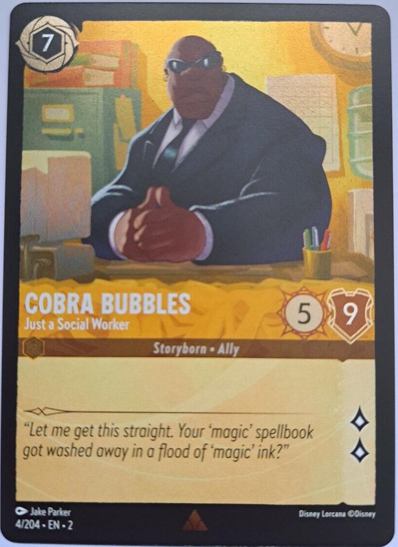 Cobra Bubbles Just a Social Worker Foil - 4/204 - Lorcana Rise of the Floodborn