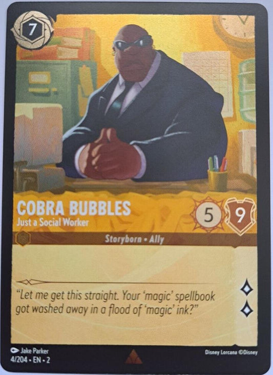 Cobra Bubbles Just a Social Worker Foil - 4/204 - Lorcana Rise of the Floodborn