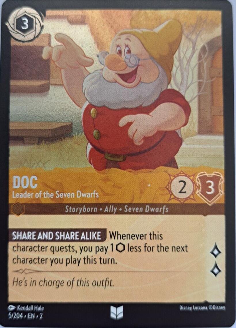 Doc - Leader of the Seven Dwarfs - Foil - 5/204 - Lorcana Rise of the Floodborn