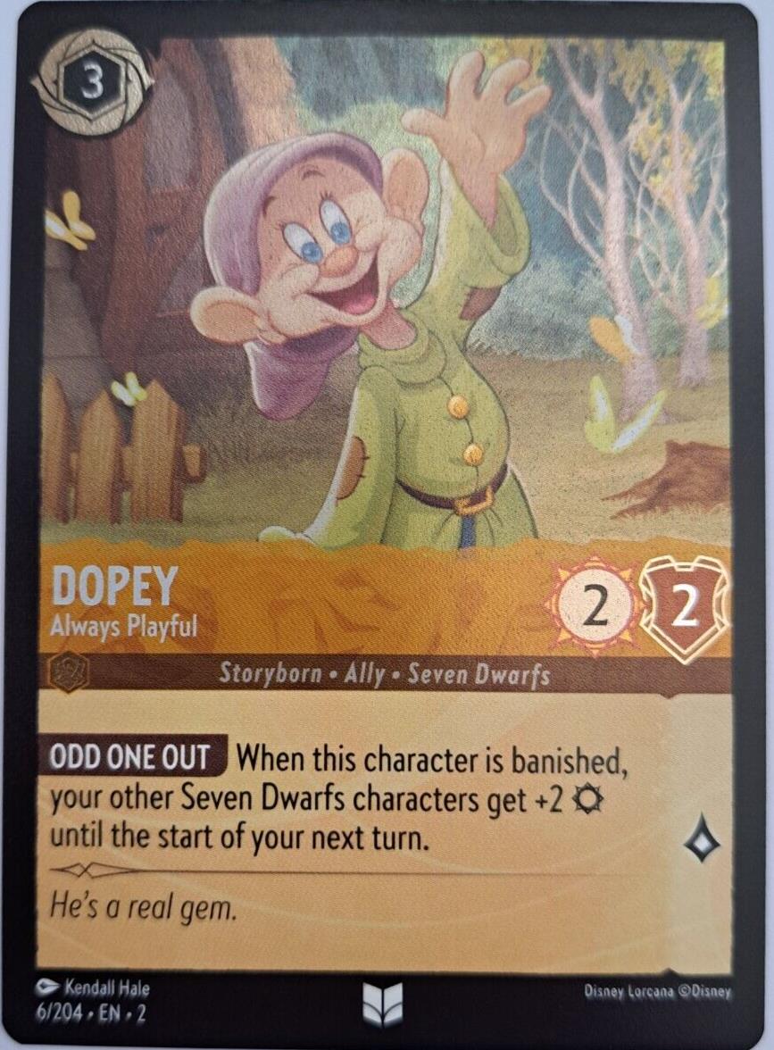 Dopey - Always Playful - Foil - 6/204 - Lorcana Rise of the Floodborn