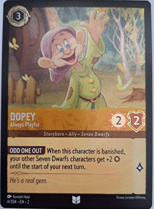 Dopey - Always Playful - Foil - 6/204 - Lorcana Rise of the Floodborn