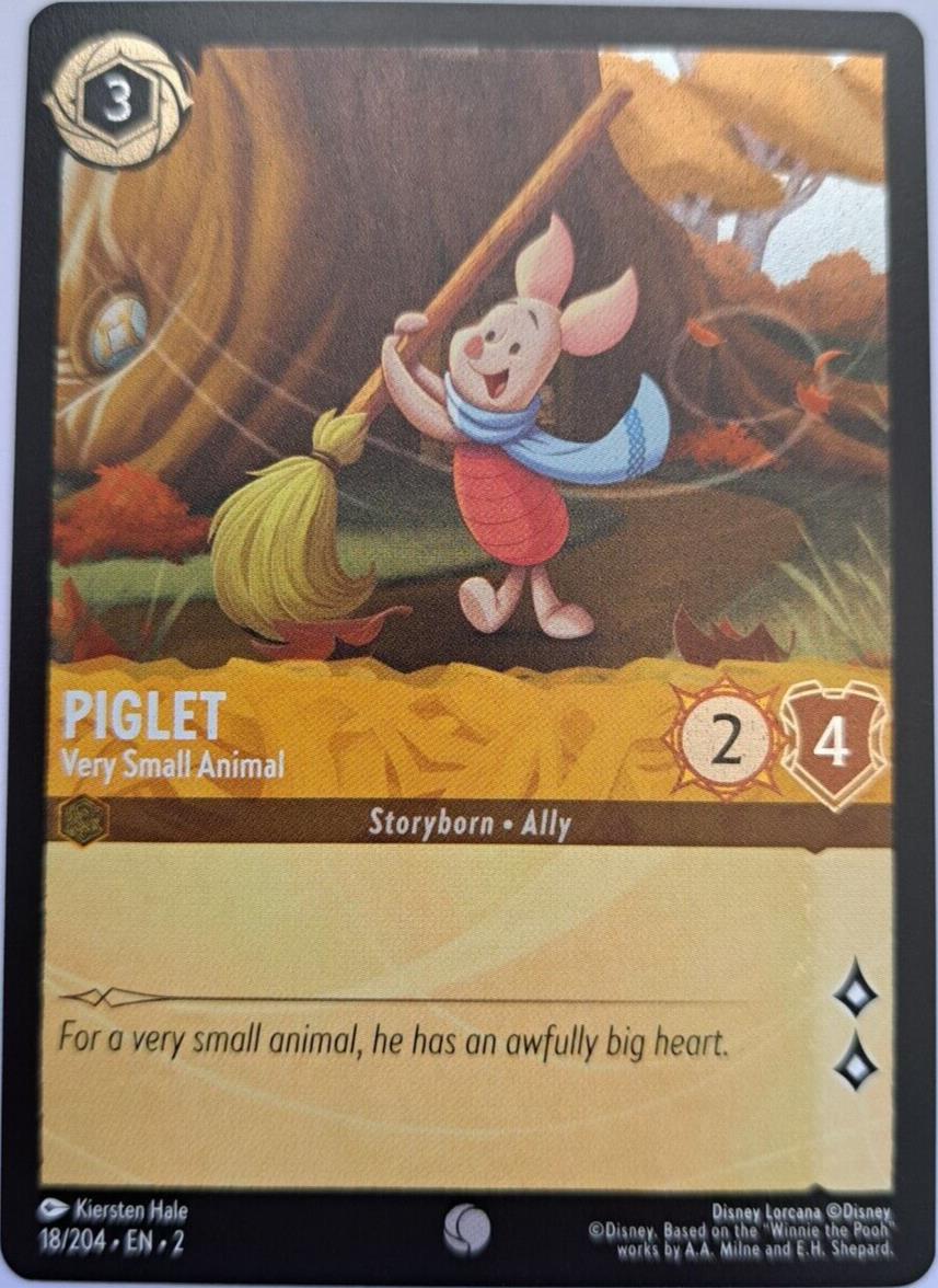 Piglet - Very Small Animal - Foil - 18/204 - Lorcana Rise of the Floodborn