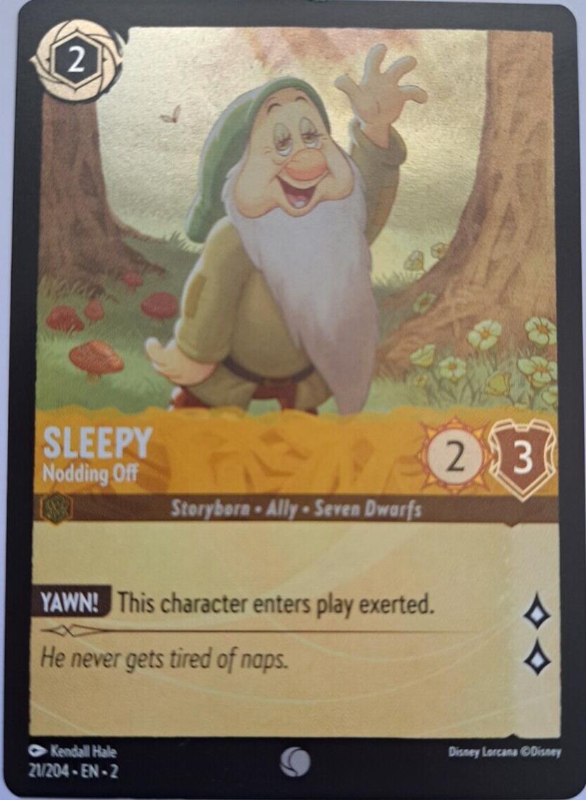 Sleepy - Nodding Off - Foil - 21/204 - Lorcana Rise of the Floodborn