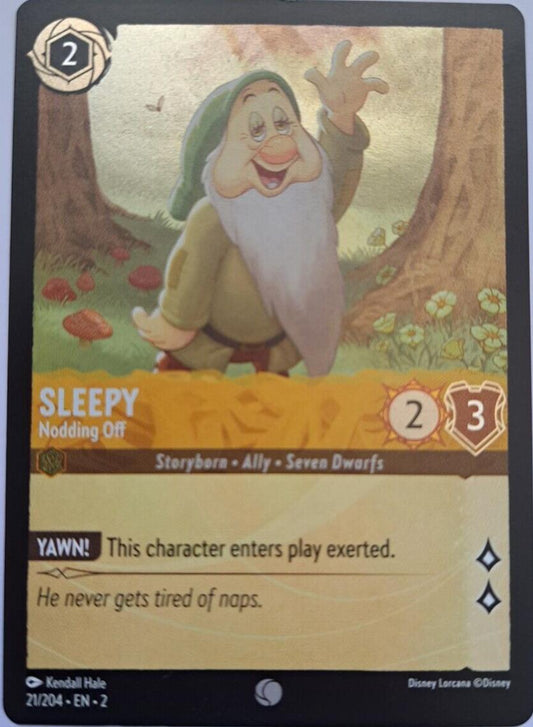 Sleepy - Nodding Off - Foil - 21/204 - Lorcana Rise of the Floodborn