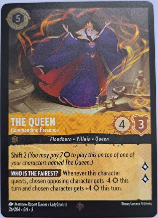 The Queen - Commanding Presence - Foil - 26/204 - Lorcana Rise of the Floodborn