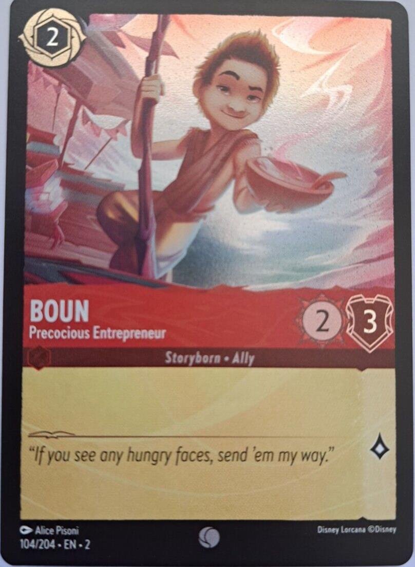 Boun - Precocious Entrepreneur - Foil - 104/204 - Lorcana Rise of the Floodborn
