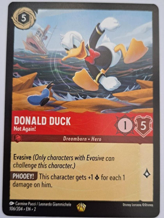 Donald Duck - Not Again! - Non Foil - 106/204 - Lorcana Rise of the Floodborn