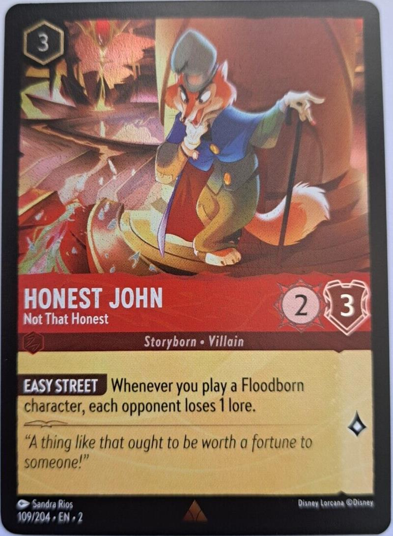 Honest John - Not That Honest - Foil - 109/204 - Lorcana Rise of the Floodborn