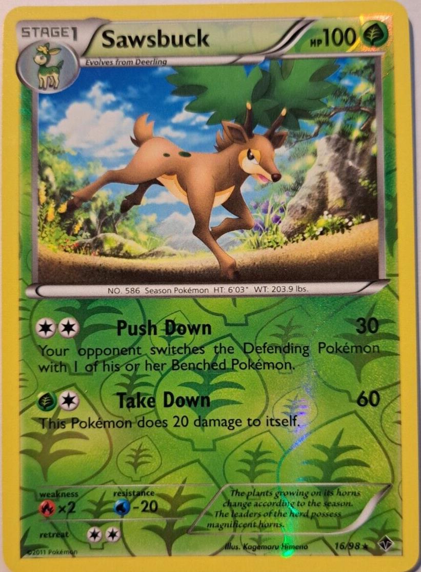Sawsbuck - 16/98 - Rare - Reverse Holo - Pokemon Emerging Powers