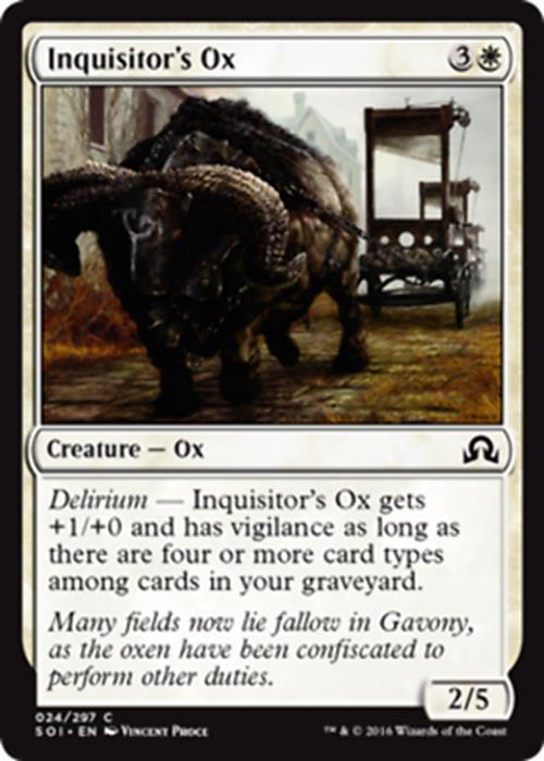 Inquisitor's Ox - Foil Shadows Over Innistrad - MTG