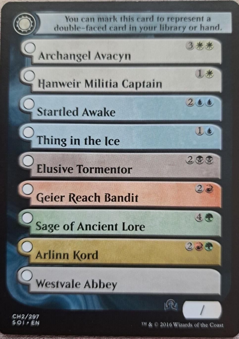 Shadows Over Innistrad Checklist Card (CH2) Shadows Over Innistrad - MTG