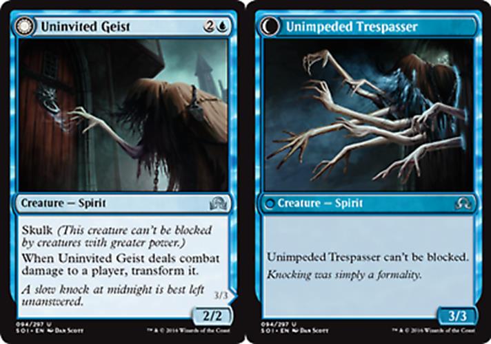 Uninvited Geist // Unimpeded Tresspasser Shadows Over Innistrad - MTG