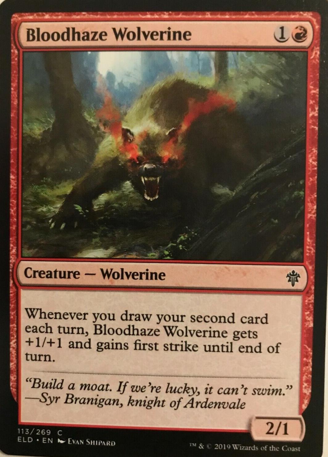 Bloodhaze Wolverine - Throne Of Eldraine  - MTG