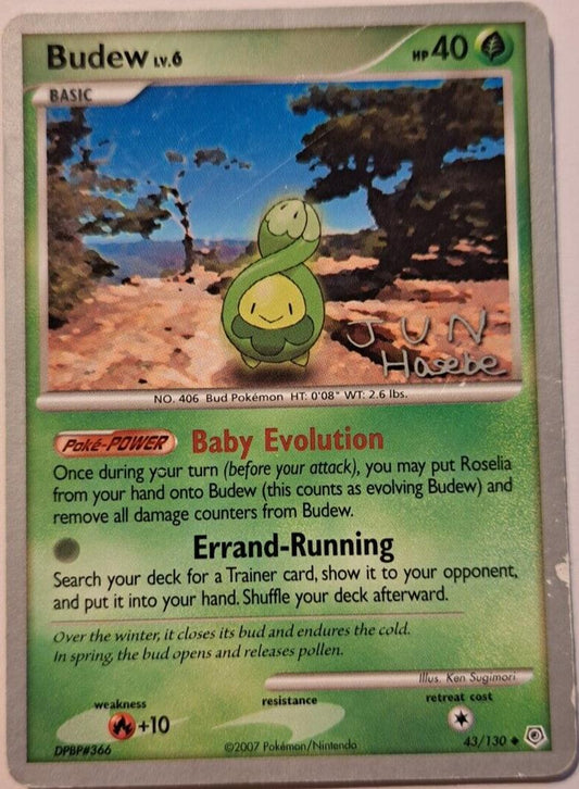Budew Lv.6 - 43/130 - WC - 2007 - Pokemon Diamond & Pearl WORN