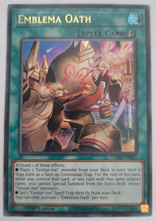 Emblema Oath - VASM-EN021 - Ultra Rare - YuGiOh - DAMAGED - A