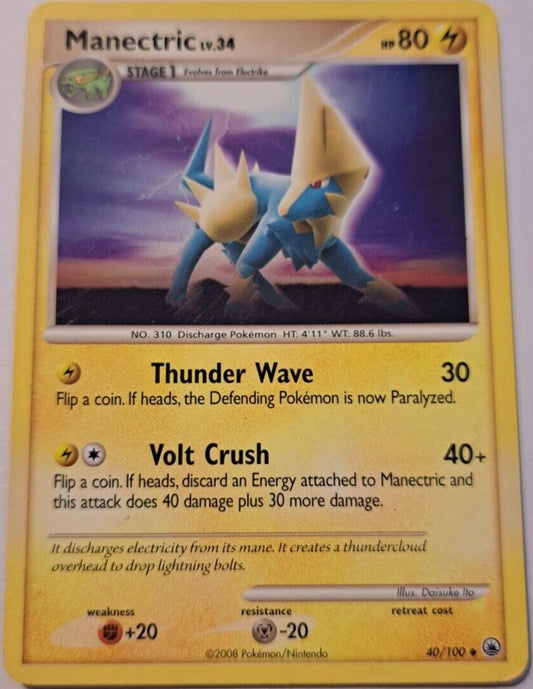 Manectric Lv.34 - 40/100 - Uncommon - Pokemon Majestic Dawn