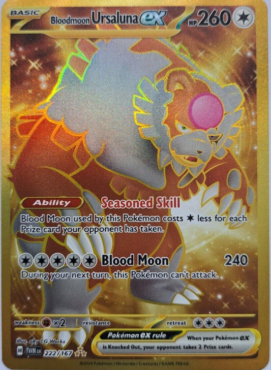 Bloodmoon Ursaluna EX - 222/167 - Triple Rare - Twilight Masquerade