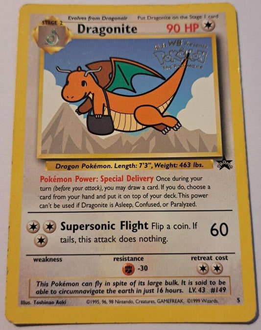 Dragonite - 5 - Pokemon First Movie Black Star Promo WORN