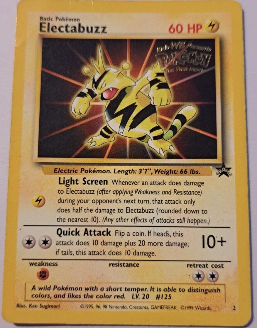Electabuzz - 2 - Pokemon First Movie Black Star Promo WORN