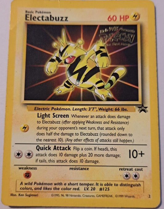 Electabuzz - 2 - Pokemon First Movie Black Star Promo WORN