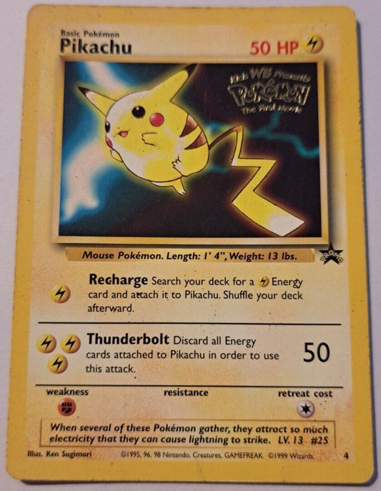 Pikachu - 4 - Pokemon First Movie Black Star Promo WORN