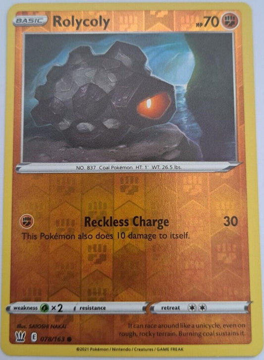 Rolycoly - 078/163 - Common - Reverse Holo - Pokemon Battle Styles