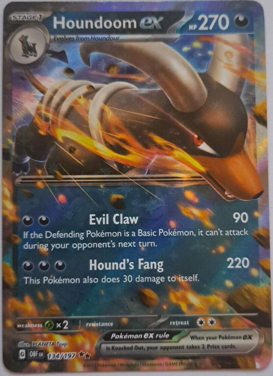 Houndoom EX 134/197 - Ultra Rare - Pokémon SV3: Obsidian Flames