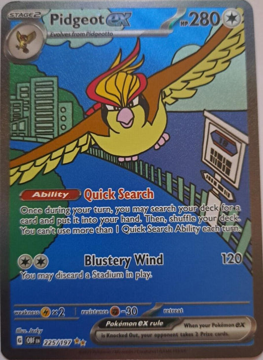 Pidgeot EX 225/197 - Ultra Rare - Pokémon SV3: Obsidian Flames