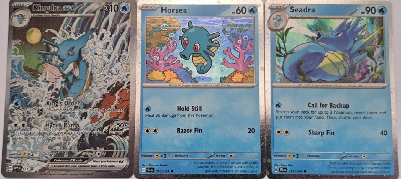 Pokemon Kingdra EX SVP 131 Shrouded Fable Black Star Promo Horsea Seadra