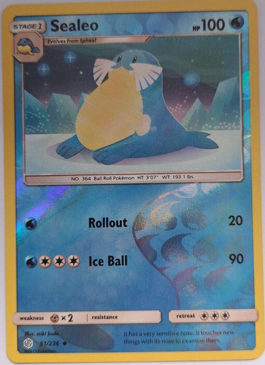 Sealeo - 51/236 - Uncommon - Reverse Holo - Pokemon Cosmic Eclipse
