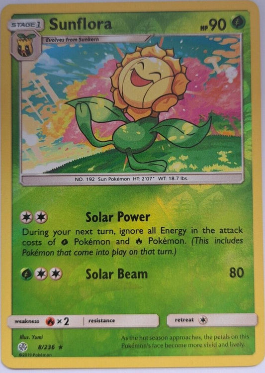 Sunflora - 8/236 - Rare - Reverse Holo - Pokemon Cosmic Eclipse