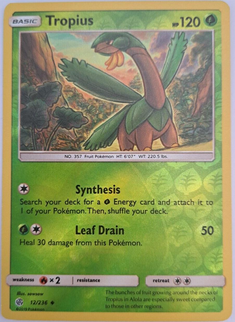 Tropius - 12/236 - Uncommon - Reverse Holo - Pokemon Cosmic Eclipse