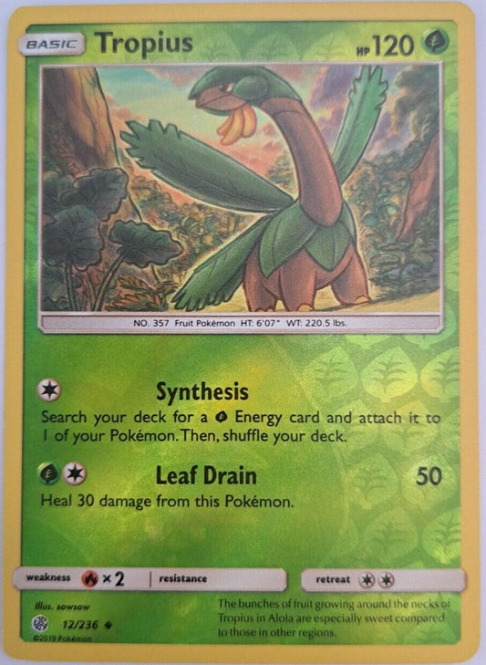 Tropius - 12/236 - Uncommon - Reverse Holo - Pokemon Cosmic Eclipse