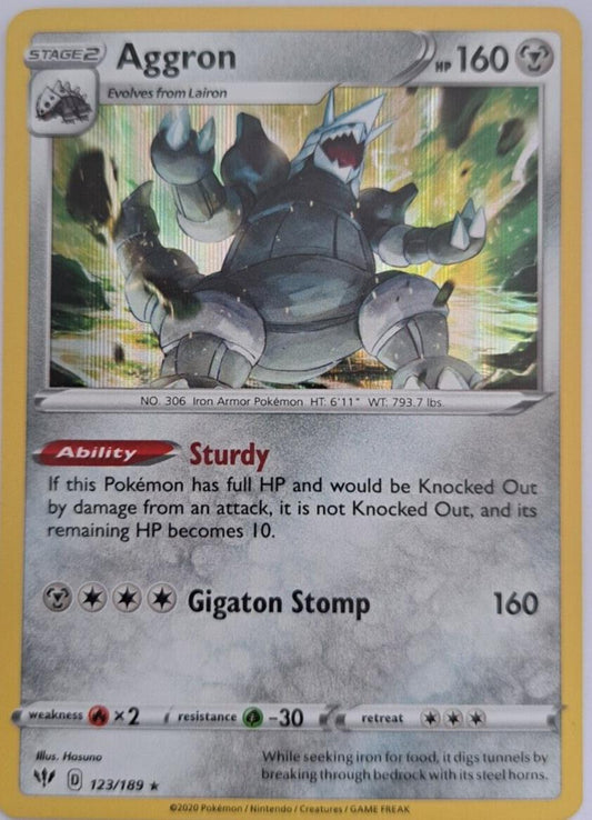 Aggron - 123/189 - Holo Rare - Pokemon Darkness Ablaze