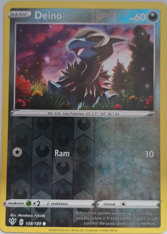 Deino - 108/189 - Common - Reverse Holo - Pokemon Darkness Ablaze