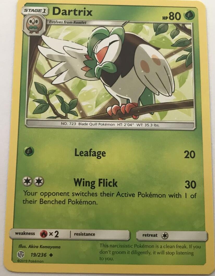 Dartrix 19/236 Uncommon - Pokemon Sun And Moon Cosmic Eclipse