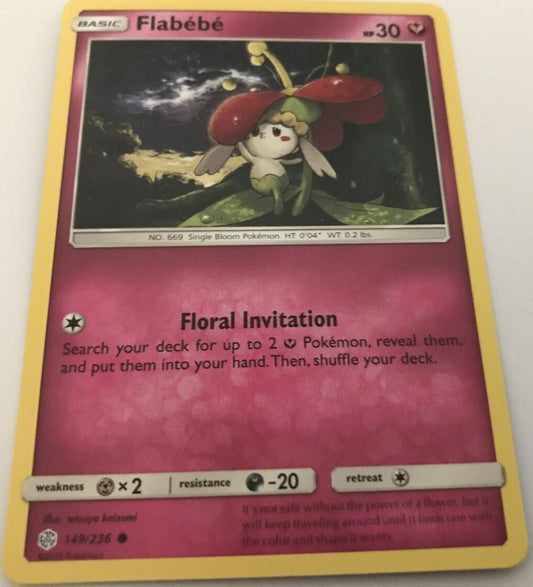 Flabebe 149/236 Common - Pokemon Sun And Moon Cosmic Eclipse