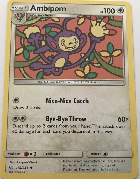 Ambipom 170/236 Uncommon - Pokemon Sun And Moon Cosmic Eclipse