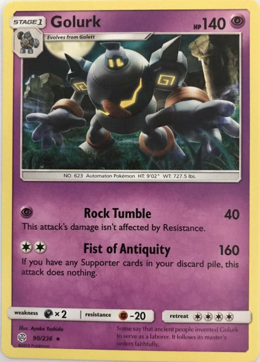 Golurk 90/236 Rare - Pokemon Sun And Moon Cosmic Eclipse