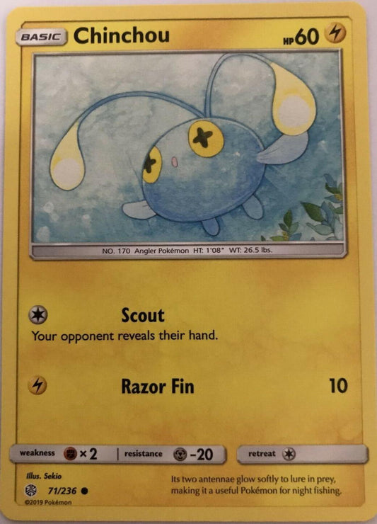 Chinchou 71/236 Common - Pokemon Sun And Moon Cosmic Eclipse