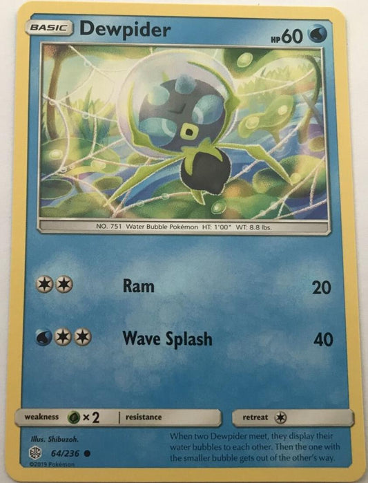 Dewpider 64/236 Common - Pokemon Sun And Moon Cosmic Eclipse